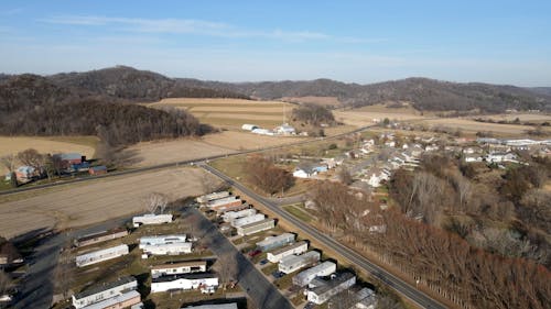 Aerial Shot of  Small Town