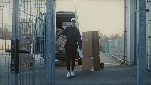 Worker Delivering Mail