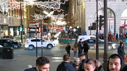 People And Traffic On A Busy Street In London