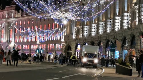 Christmas Decorations at the City During at Night