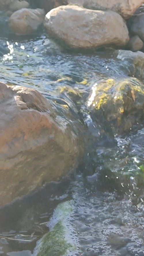 A Brook Flowing Through Rocks