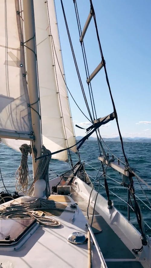 Yacht Sailing Through the Ocean 