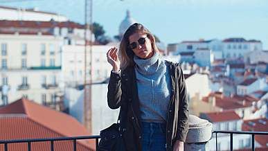 woman posing on camera