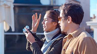 a couple of tourists sightseeing
