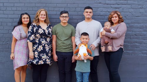 Family Taking a Group Photo