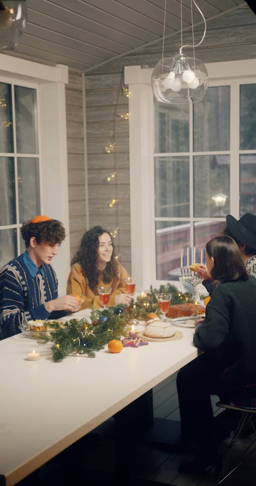 Group of Friends Chatting on the Table