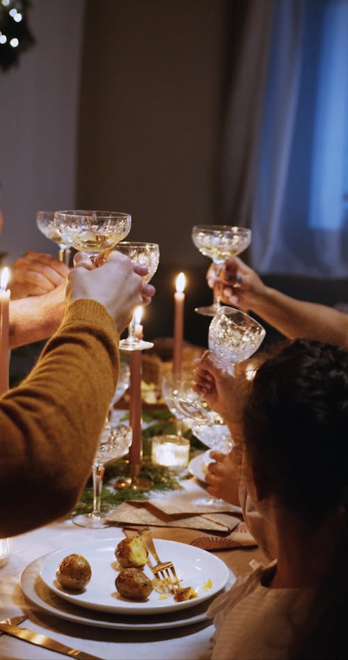 Celebrating Christmas With A Glass Toast