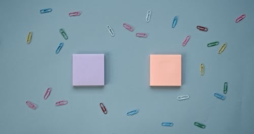 Paperclips and Post-it Notes in Assorted Colors