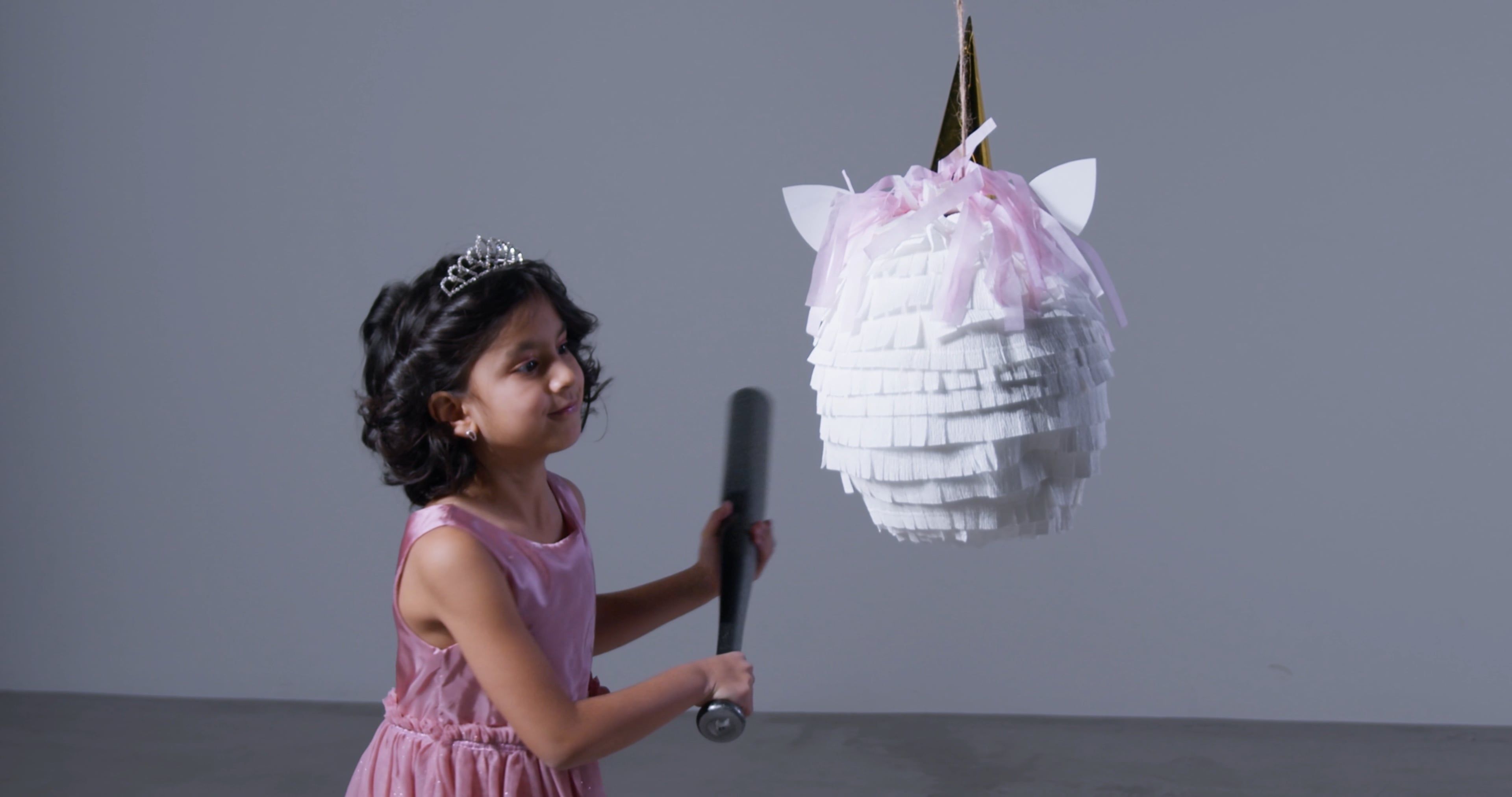 Little Girl Hitting a Hanging Piñata Free Stock Video Footage, Royalty ...