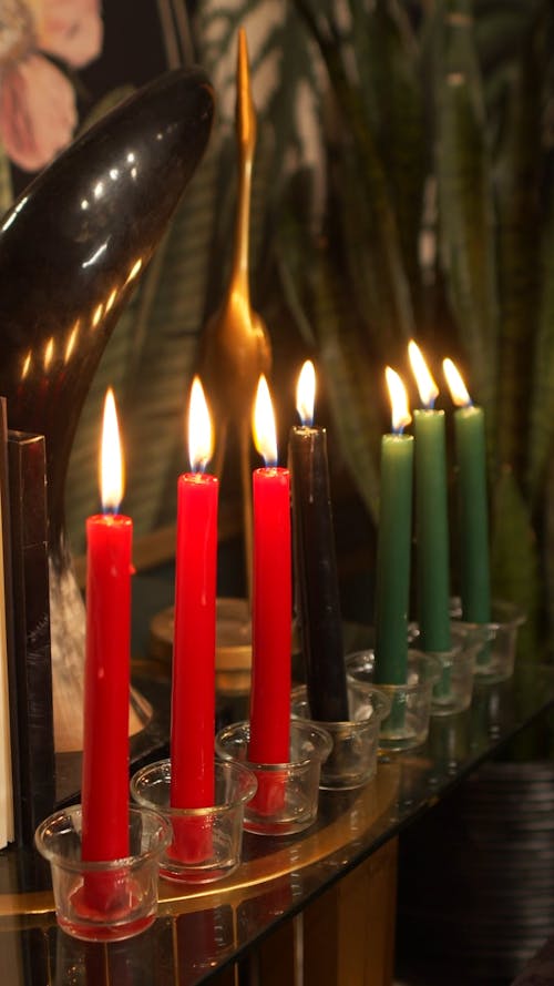 Seven Candles In Celebration Of Kwanzaa