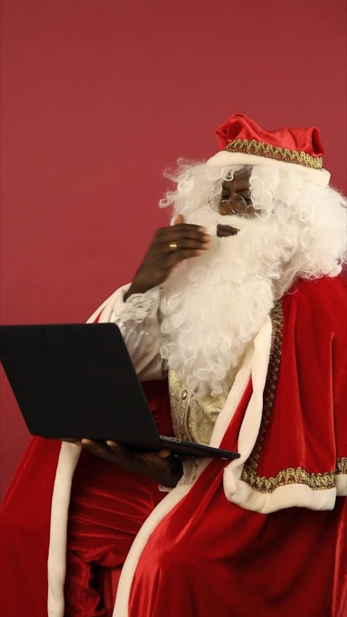 Santa Claus Using ALaptop