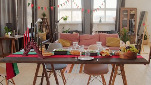 A Table Set-Up for Celebration of Kwanzaa