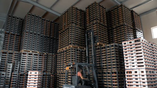 Forklift in a Warehouse