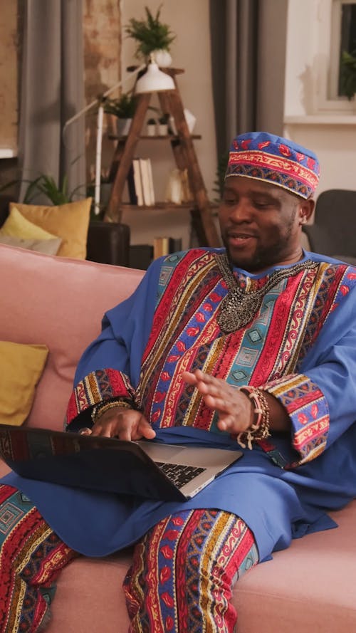 Video Of Man Having Video Conference Via Laptop