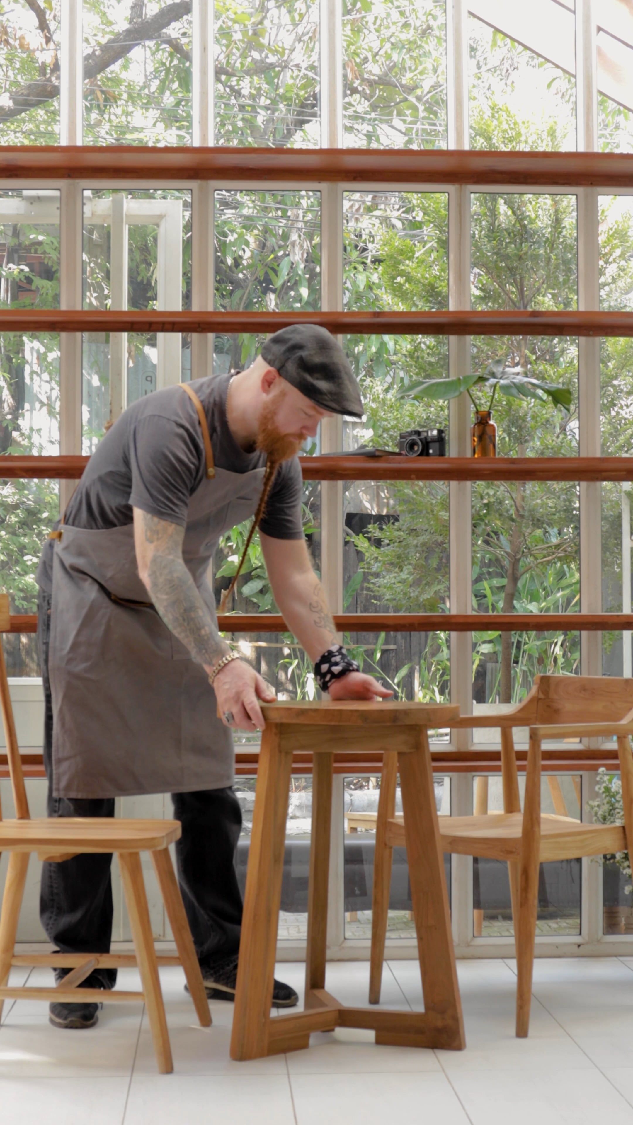 A Man Fixing Table and Chairs Free Stock Video Footage, Royalty-Free 4K ...