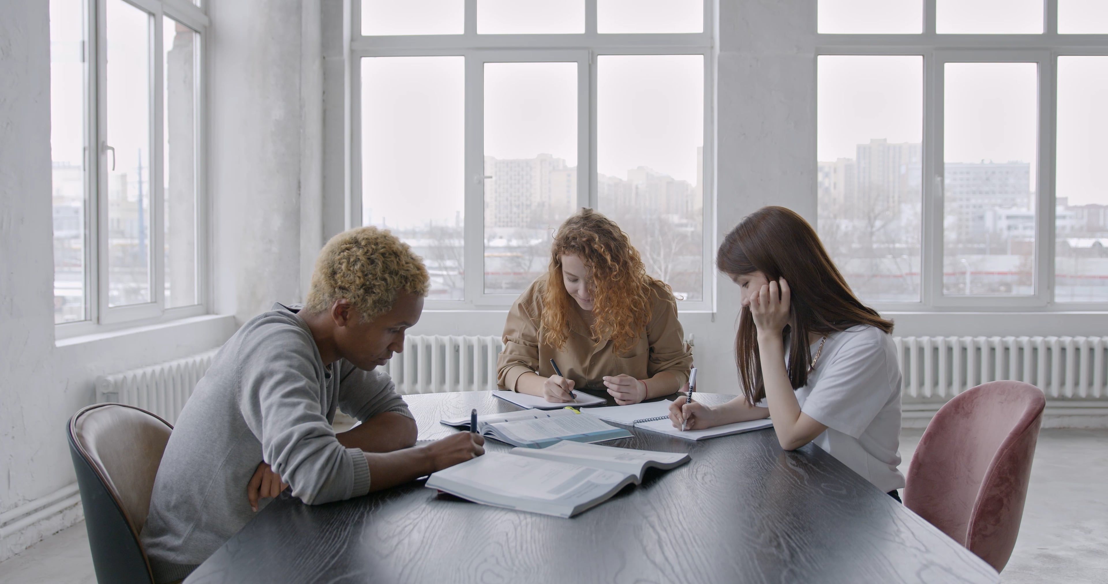 People Writing on their Notebook · Free Stock Video