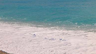 waves crashing on the beach