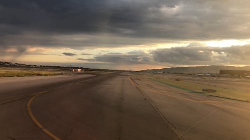 Sunset on the Airport Runway