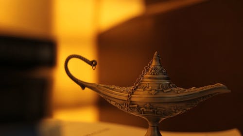 Close Up View of a Genie Lamp