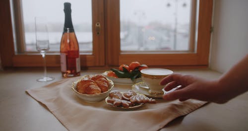 Close Up Shot of Person Having Breakfast