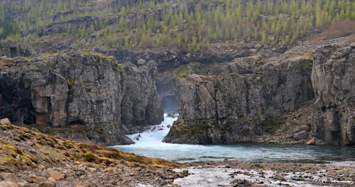 Flowing River Among Rocks