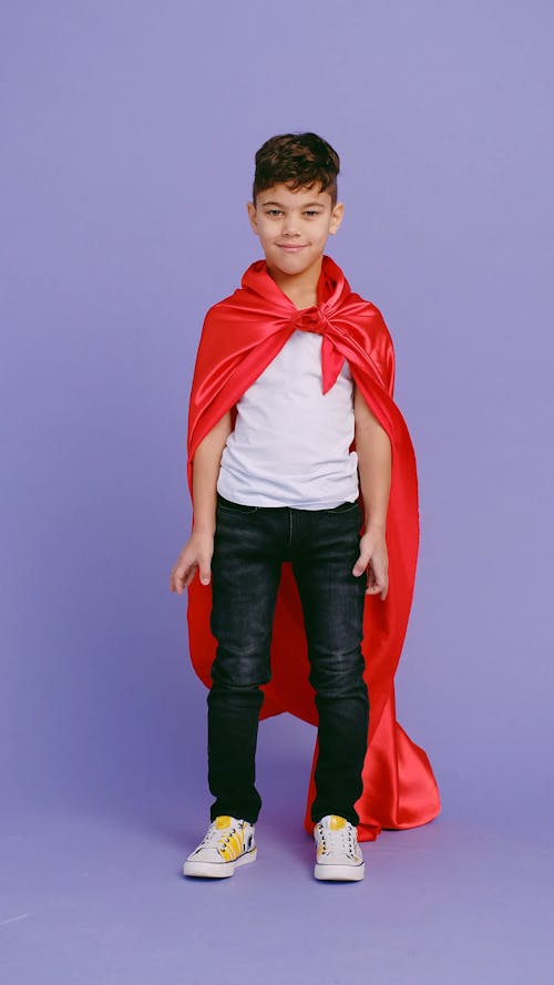Child Wearing Superhero Cape