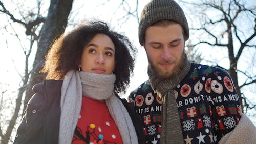 Couple Posing while on the Snow