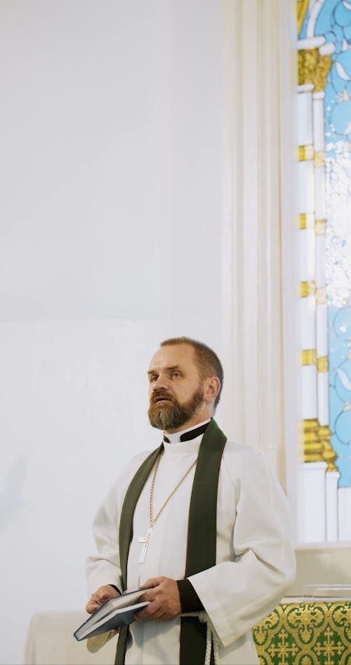 Video of a Man Doing Mass