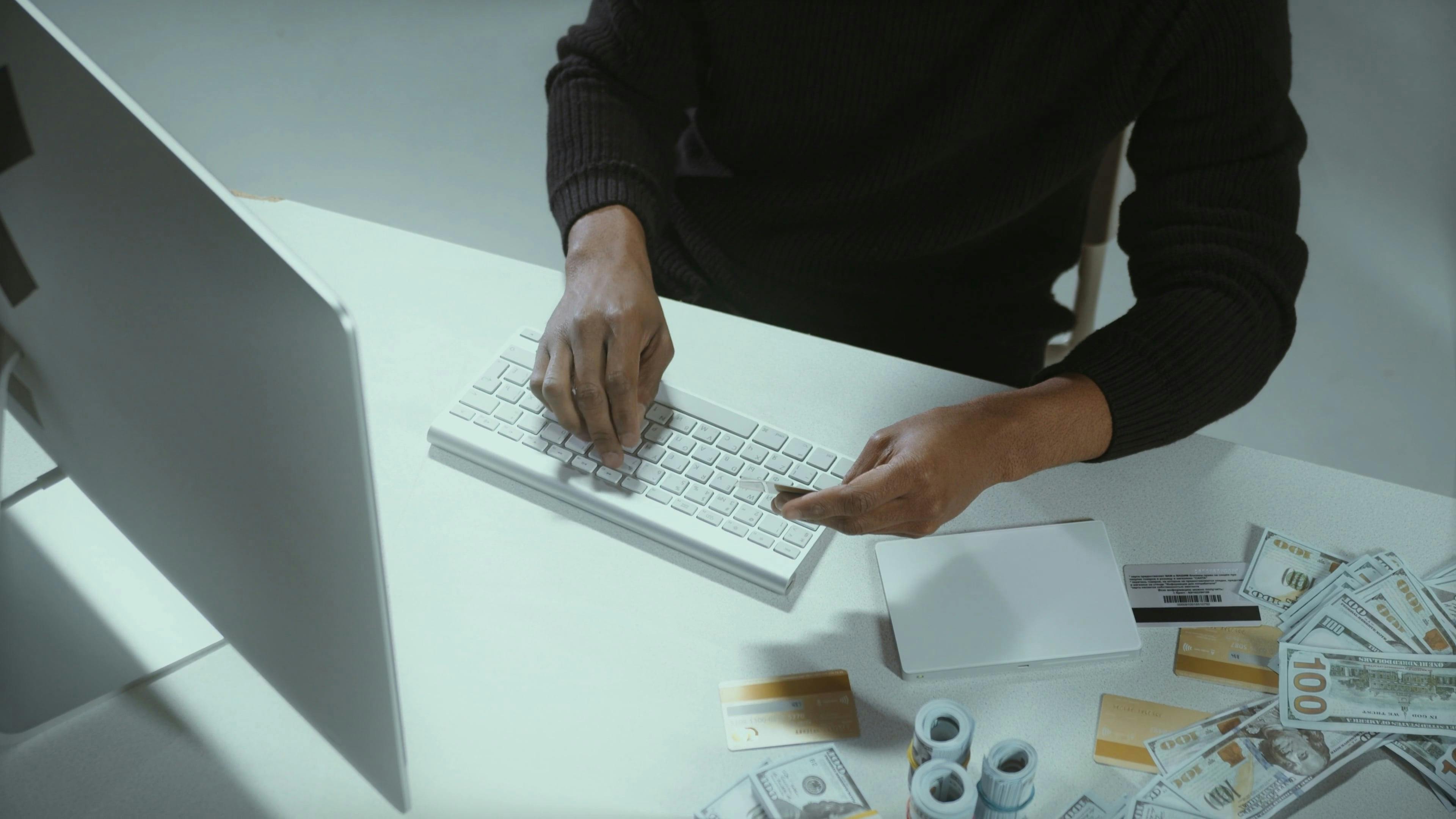 Person Using a Card on an Online Transaction · Free Stock Video