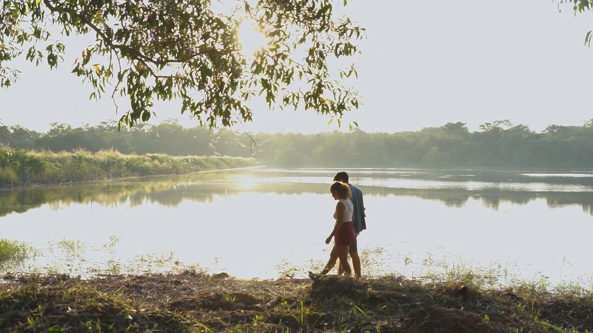 A Couple Walking Beside the Lake Free Stock Video Footage, Royalty-Free ...