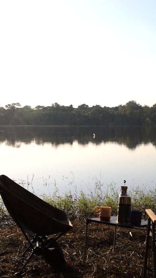 Camping Chairs by a Lakeside