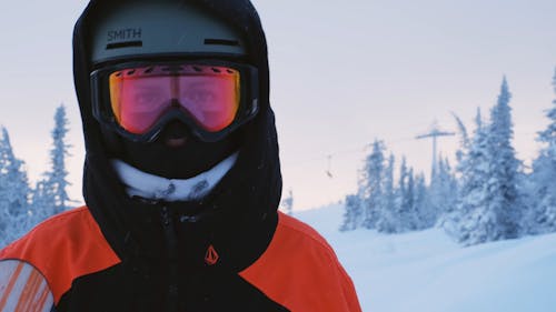 Snowboarder with Helmet and Glasses 