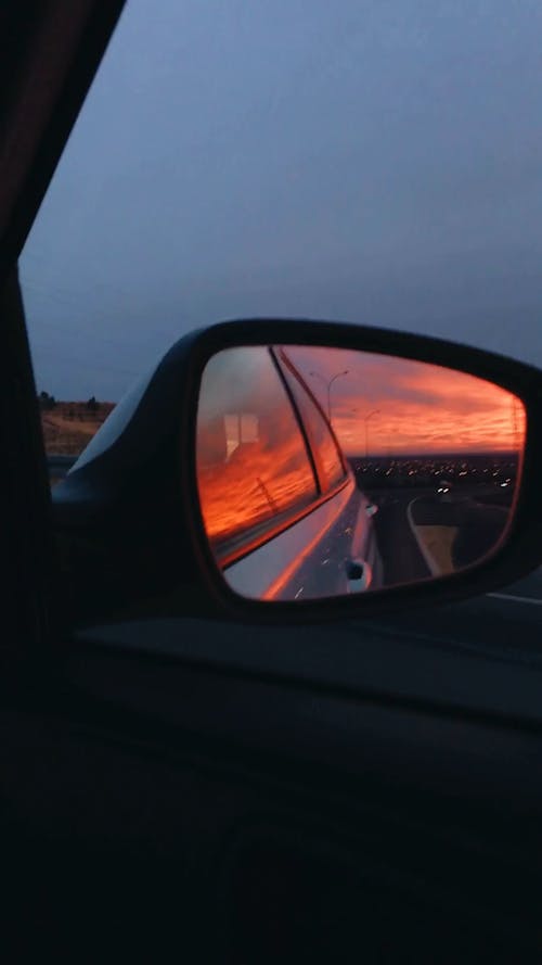 Side Mirror of a Moving Car