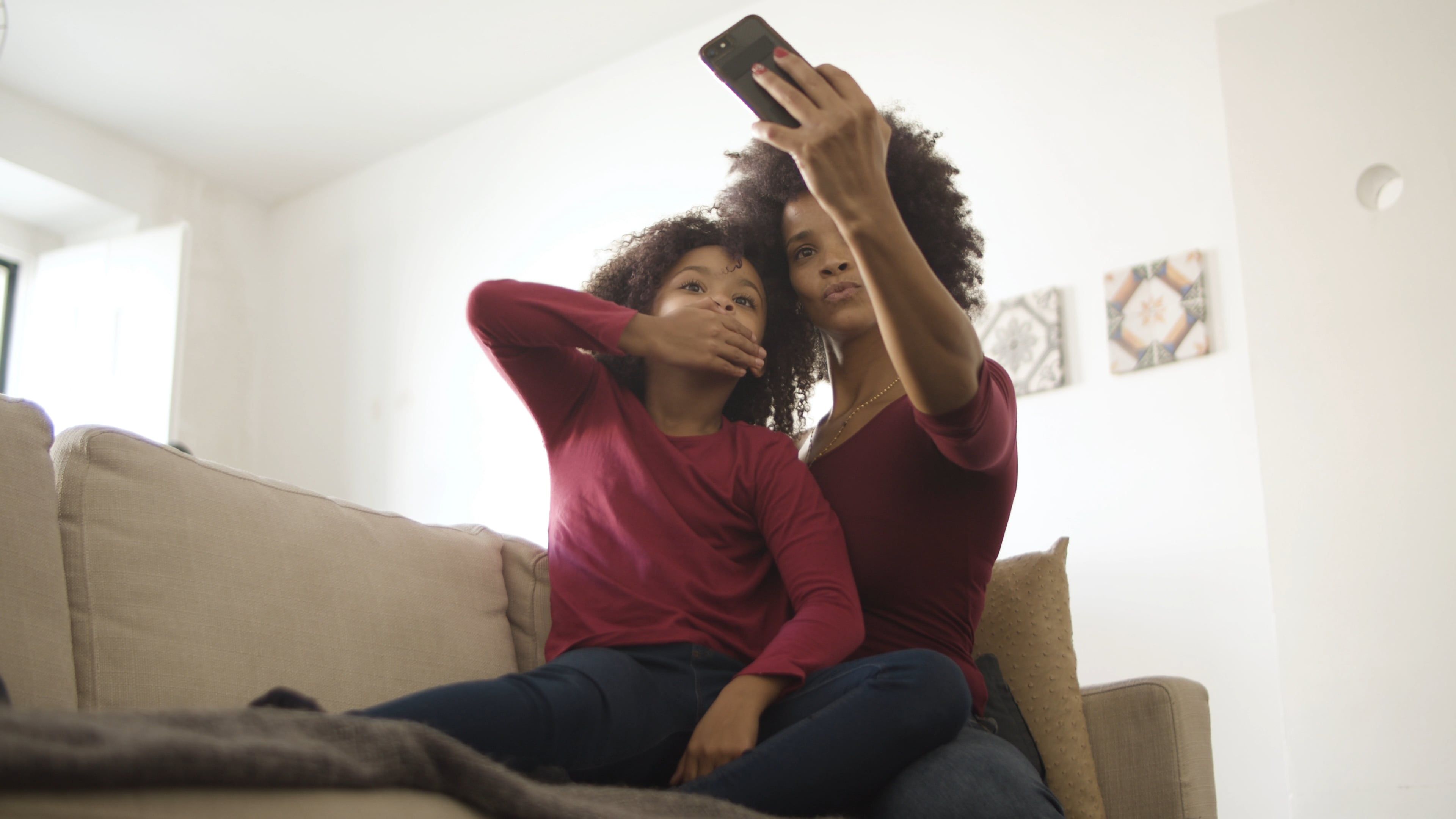 Mother and Daughter Taking Selfie · Free Stock Video