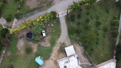 Aerial View of a House and its Lawn
