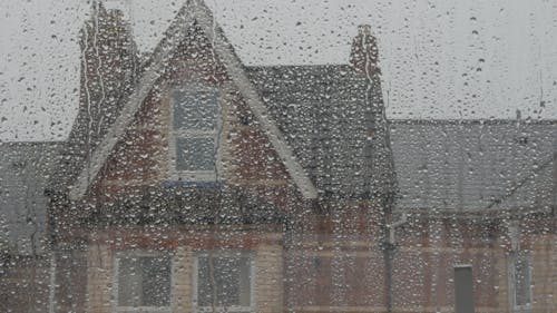 Rain Water Sliding Down The Glass Window Surface Free Stock Video Rain Water Sliding Down The Glass Window Surface Free Stock Video