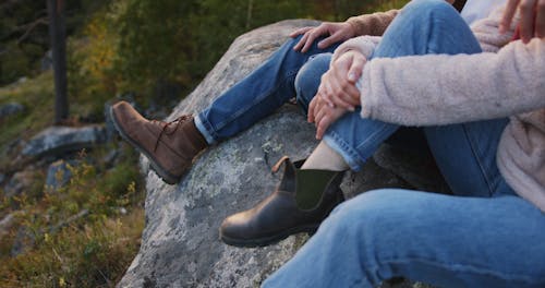 Romantic Couple on a Mountain Cliff