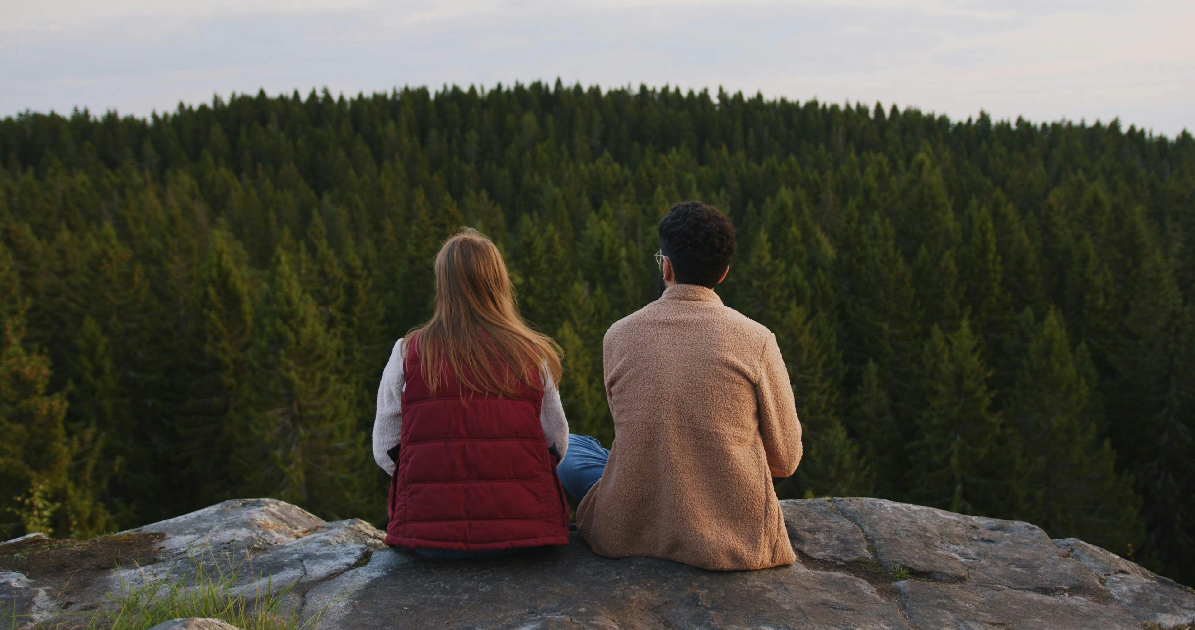 Couple Admiring Scenic View While Hugging Free Stock Video Footage ...
