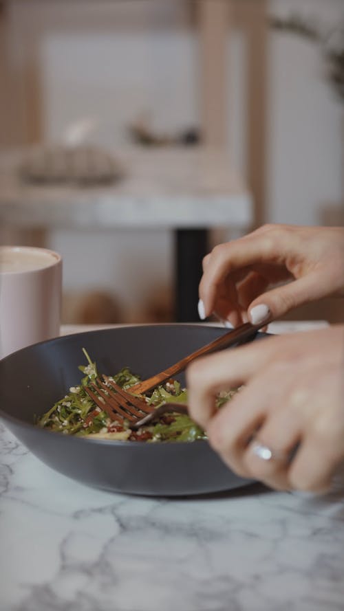 Vegetables Being Taken With A Fork