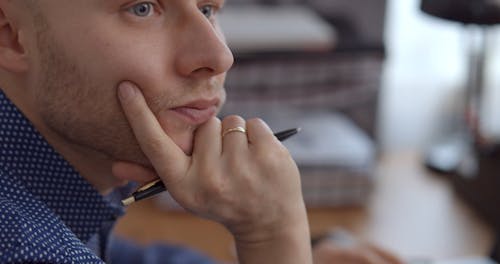 Close Up of Man in Deep Thought