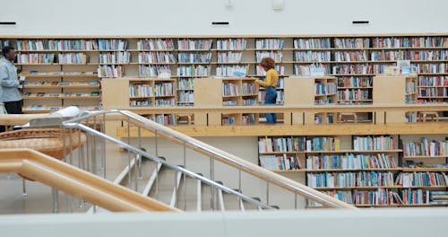 People Looking For Books Inside The Library