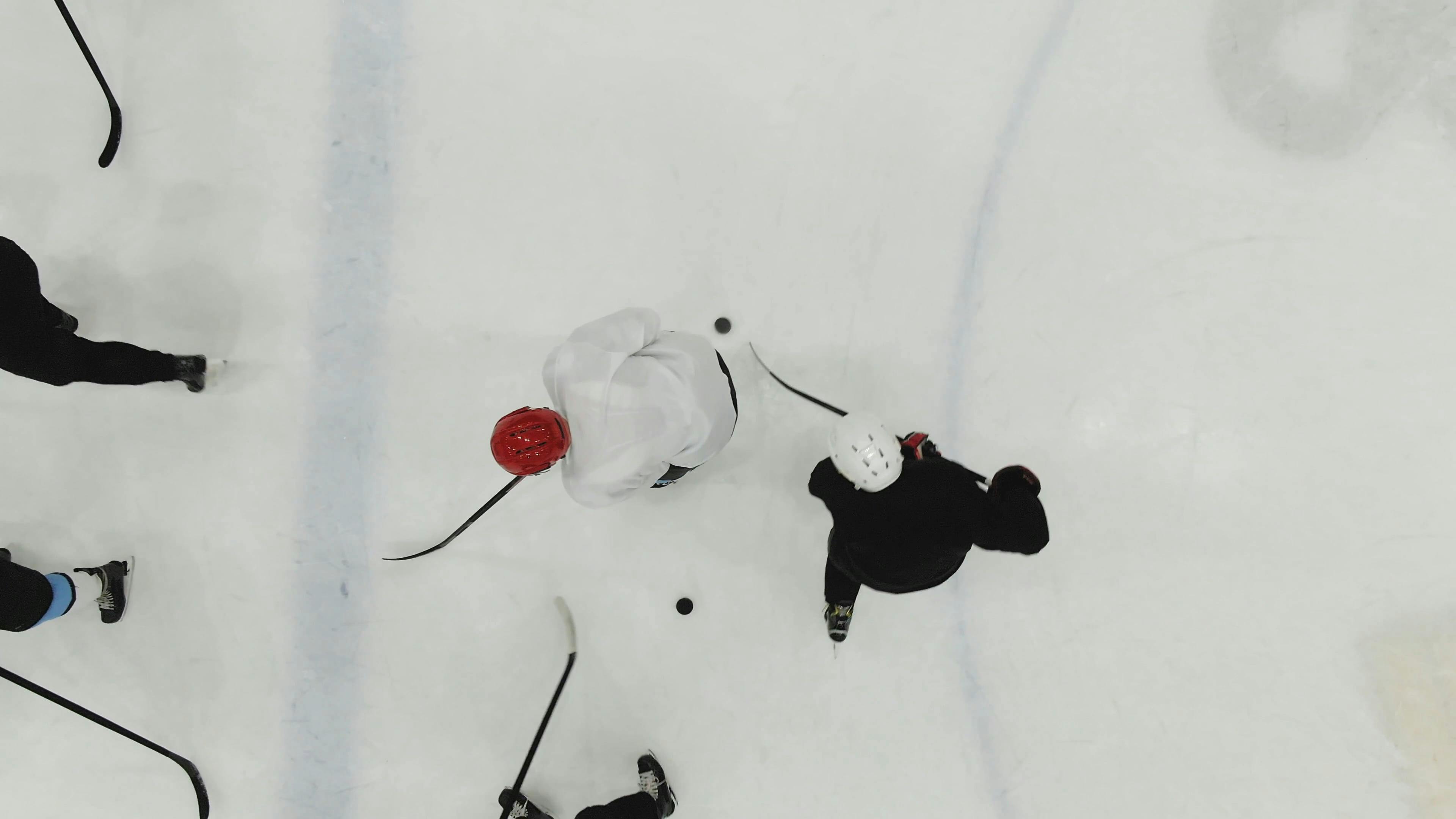 Ice Hockey Team Training Dribbling Free Stock Video Footage, RoyaltyFree 4K & HD Video Clip