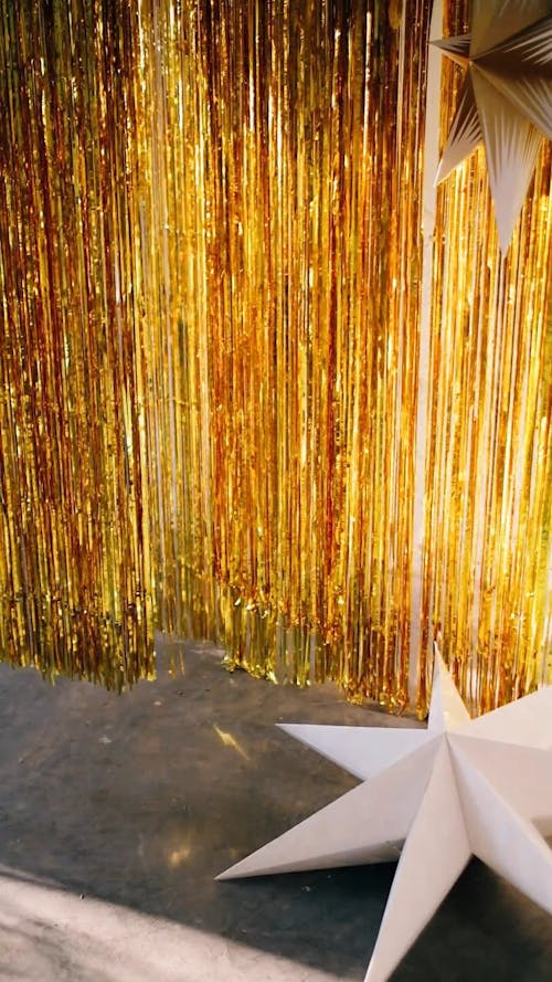 Fringe Golden Foil Curtain for Decoration