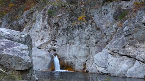 Long Shot of Cascade in Rocky Area