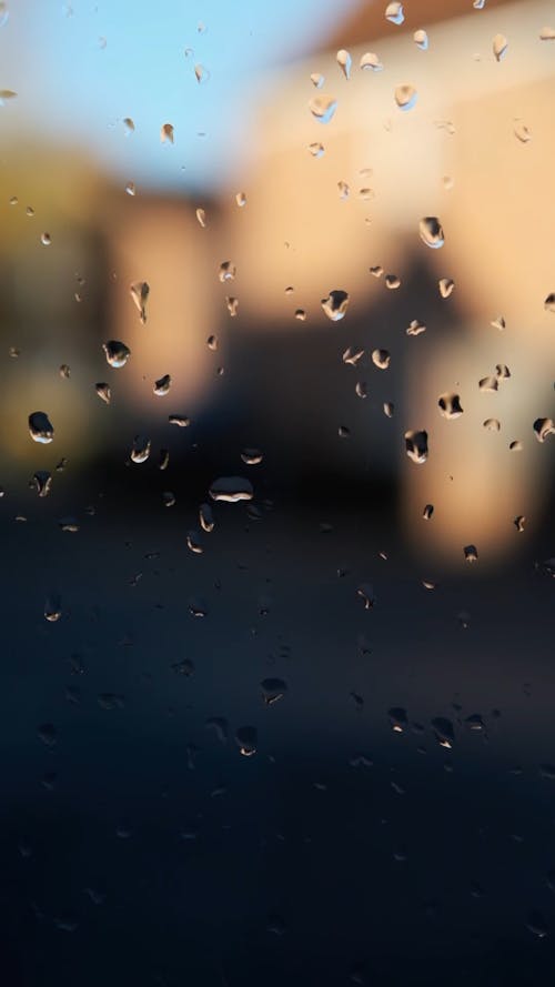 Water Droplets on Glass Window