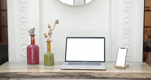 Laptop and Smartphone on the Table 