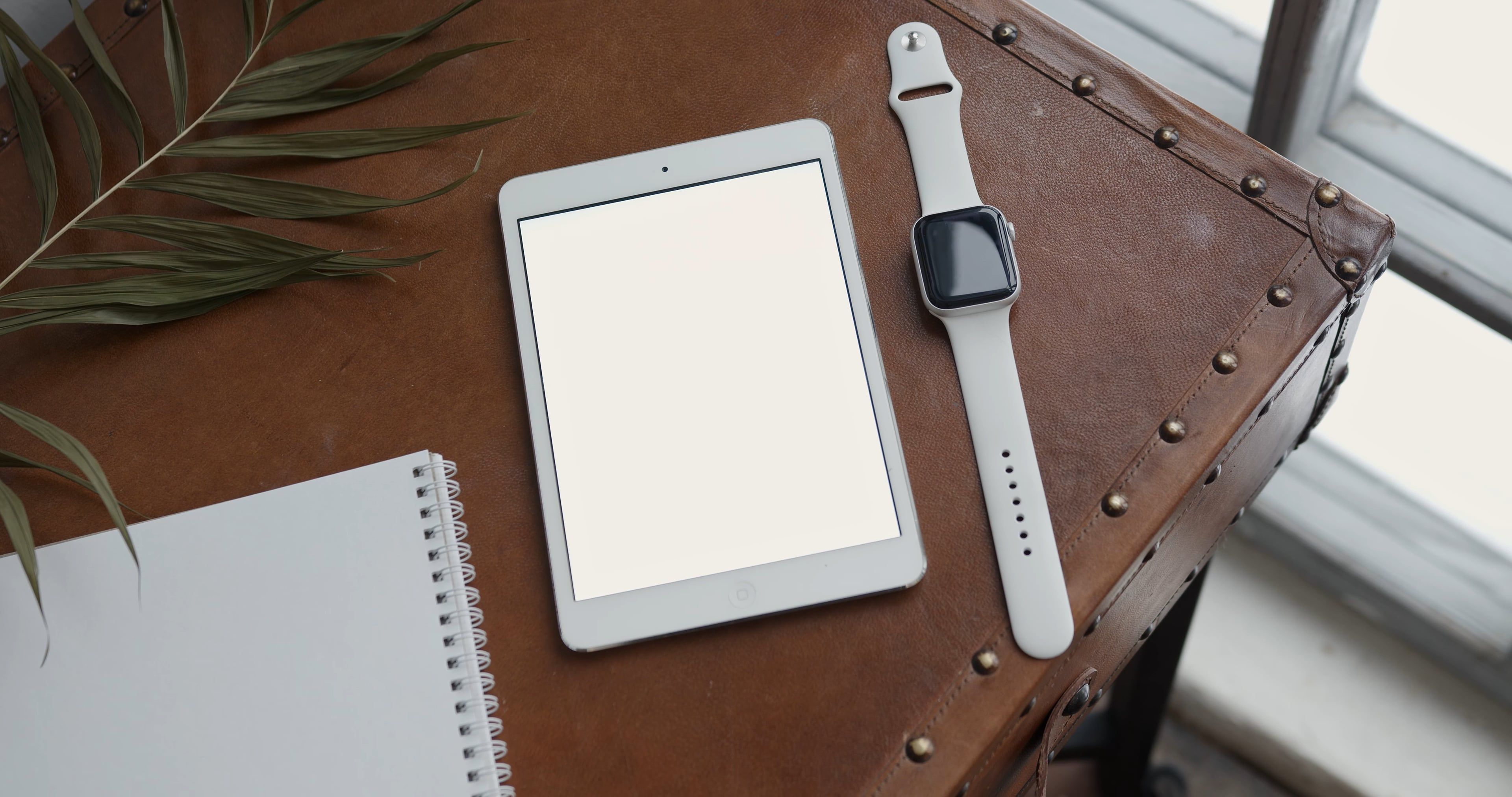High Angle Shot Of Tablet And Smart Watch Free Stock Video