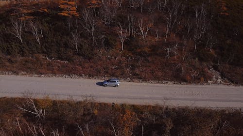 Aerial Shot of a Car Driving