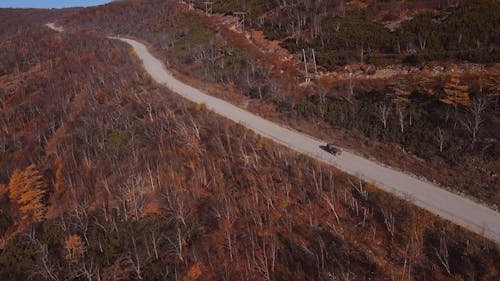 Aerial Shot of a Car Driving