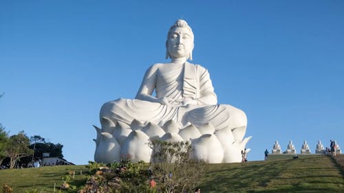 A Footage of Big Buddha Sculpture